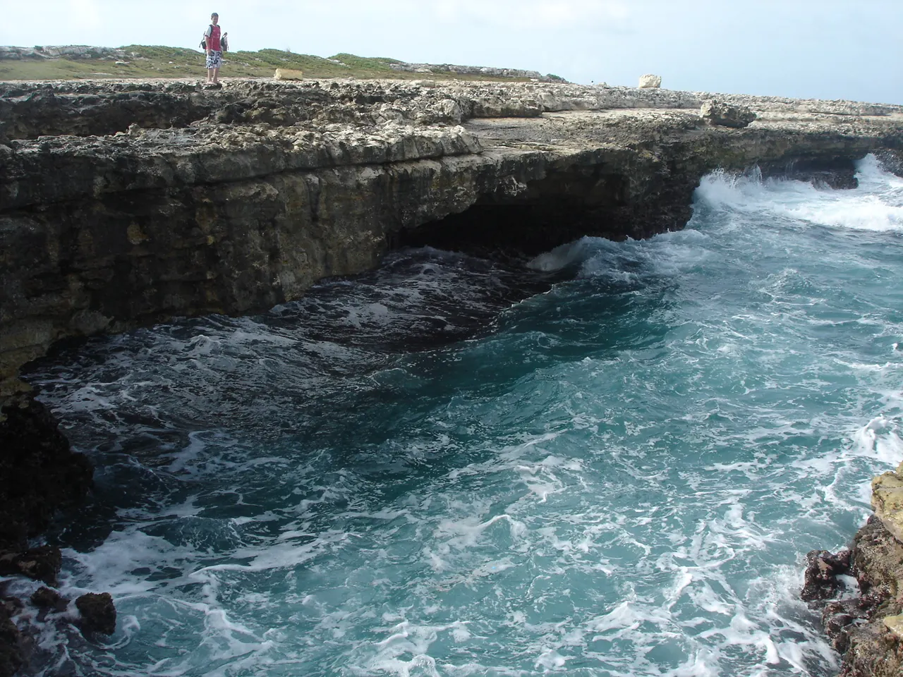 The sea at Devil's Bridge, Antigua