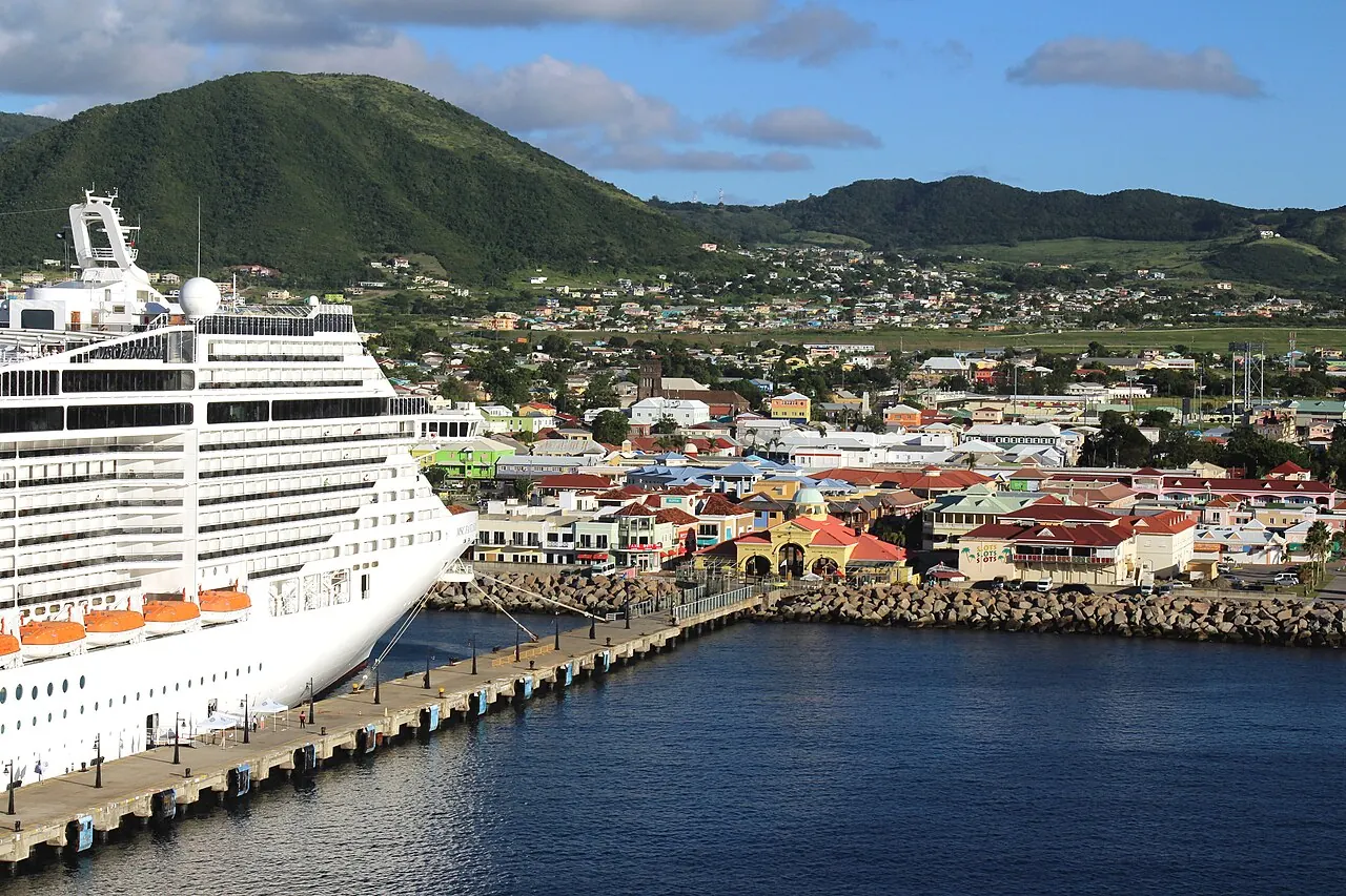 A cruise ship at Port Zante beside Basseterre, St. Kitts